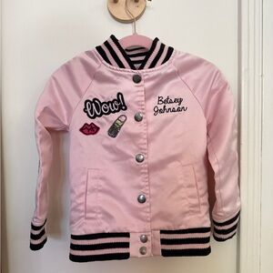 Betsey Johnson girls vintage satin varsity jacket